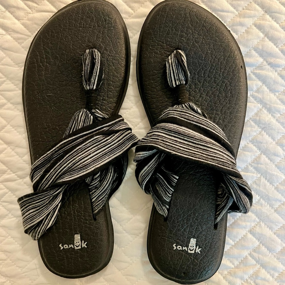 Black and White Sandals
